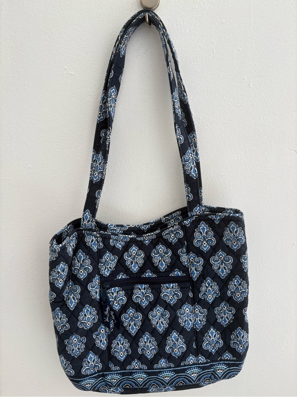 Vera Bradley Navy Blue Quilted Floral Shoulder Bag